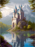Château Diy Kits Acrylique Peinture Par Numéros Pour Adulte Enfant MJ8372