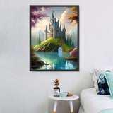 Château Diy Kits Acrylique Peinture Par Numéros Pour Adulte Enfant MJ8373