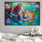 Léopard Diy Kits Acrylique Peintures Par Numéros Pour Adulte Enfant MJ9474