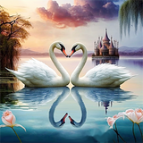 Cygne Diy Kits Acrylique Peintures Par Numéros Pour Adulte Enfant MJ9872