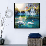 Cygne Diy Kits Acrylique Peintures Par Numéros Pour Adulte Enfant MJ9873