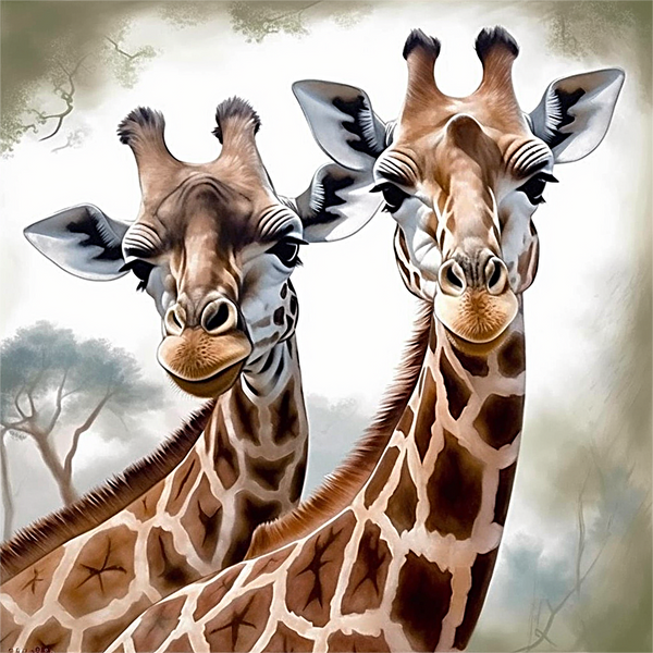 Girafe Diy Kits Peintures Par Numéros MJ2211
