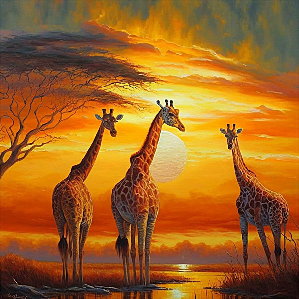 Girafe Diy Kits Peintures Par Numéros MJ2217