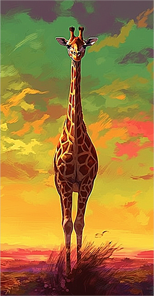 Girafe Diy Kits Acrylique Peintures Par Numéros Pour Adulte Enfant MJ2226