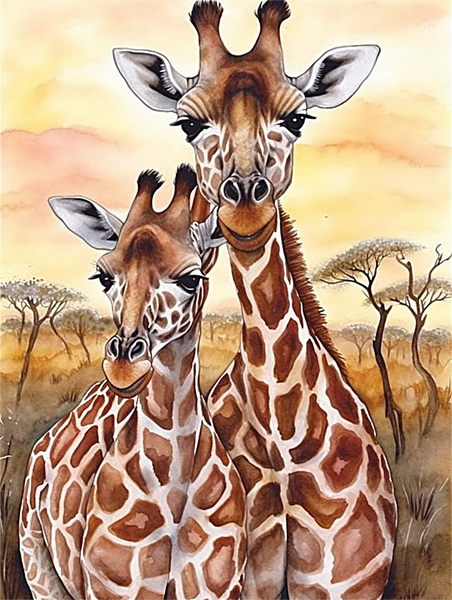 Girafe Diy Kits Acrylique Peintures Par Numéros Pour Adulte Enfant MJ2231