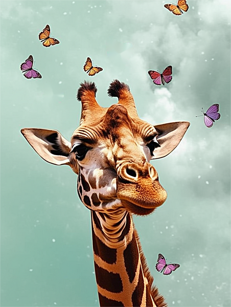 Girafe Diy Kits Acrylique Peintures Par Numéros Pour Adulte Enfant MJ2237