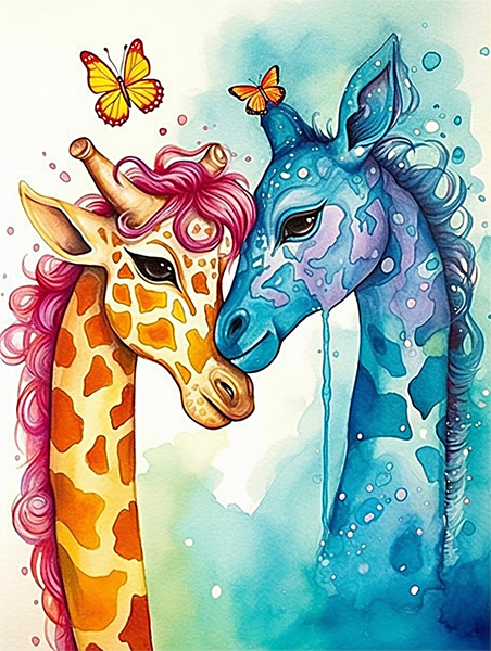 Girafe Diy Kits Acrylique Peintures Par Numéros Pour Adulte Enfant MJ2239