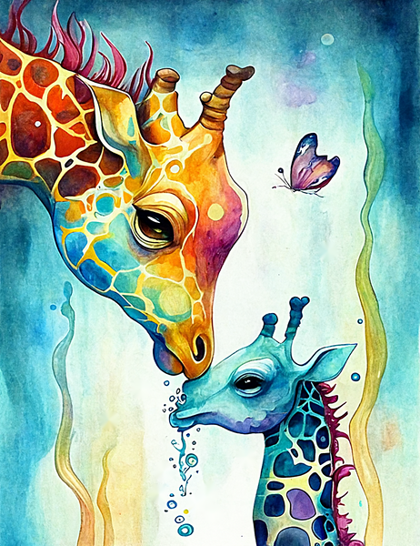 Girafe Diy Kits Acrylique Peintures Par Numéros Pour Adulte Enfant MJ2240