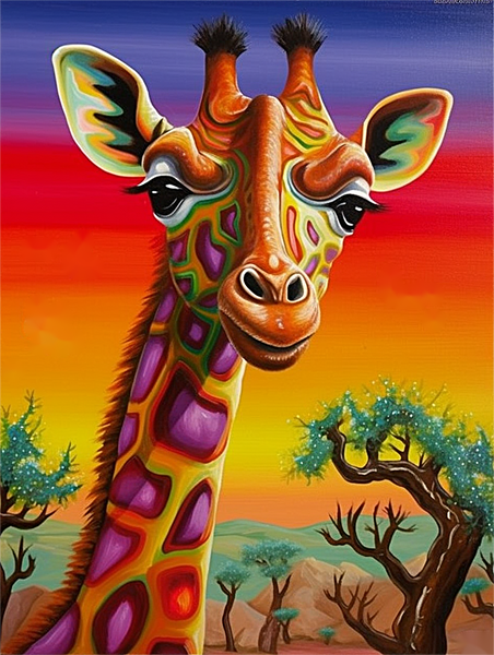 Girafe Diy Kits Acrylique Peintures Par Numéros Pour Adulte Enfant MJ2242