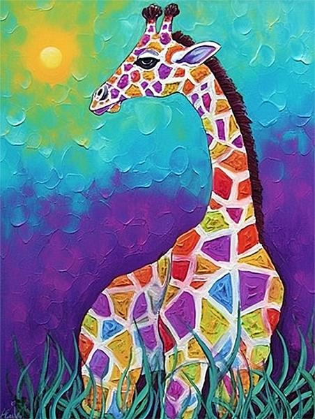 Girafe Diy Kits Acrylique Peintures Par Numéros Pour Adulte Enfant MJ2243