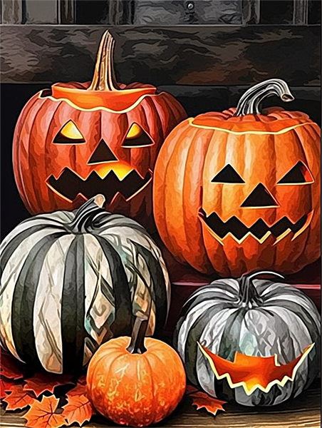 Halloween Diy Kits Acrylique Peintures Par Numéros Pour Adulte Enfant MJ2450