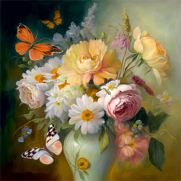 Fleur Diy Kits Peintures Par Numéros MJ2477