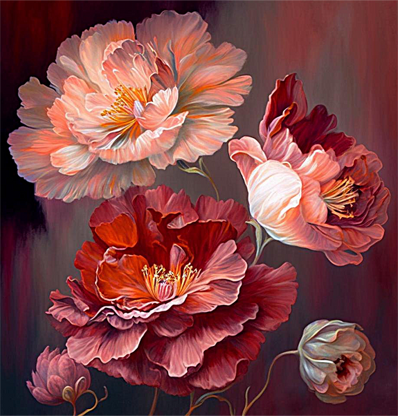 Fleur Diy Kits Peintures Par Numéros MJ2484