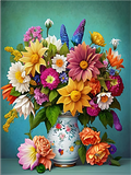 Fleur Diy Kits Acrylique Peintures Par Numéros Pour Adulte Enfant MJ2499