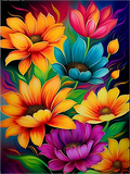 Fleur Diy Kits Acrylique Peintures Par Numéros Pour Adulte Enfant MJ2509