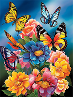 Fleur Diy Kits Acrylique Peintures Par Numéros Pour Adulte Enfant MJ2534