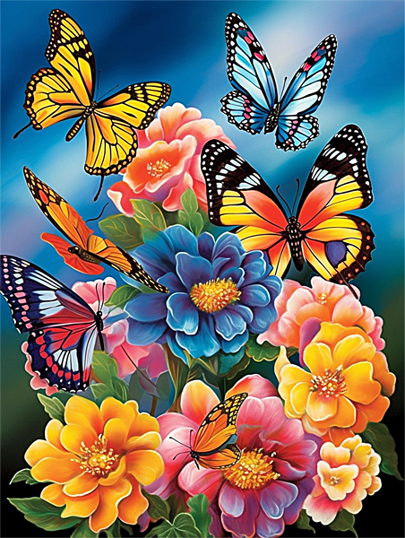 Fleur Diy Kits Acrylique Peintures Par Numéros Pour Adulte Enfant MJ2534