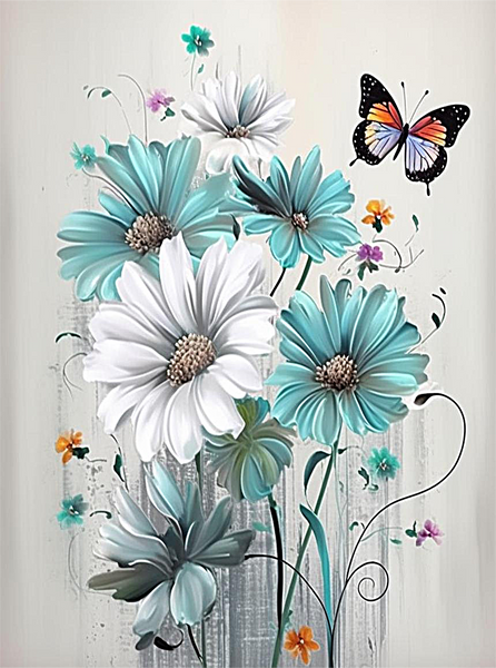 Fleur Diy Kits Acrylique Peintures Par Numéros Pour Adulte Enfant MJ2542
