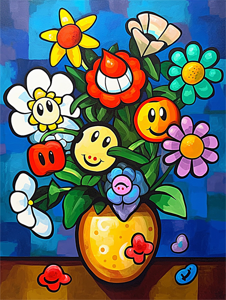 Fleur Diy Kits Acrylique Peintures Par Numéros Pour Adulte Enfant MJ2547