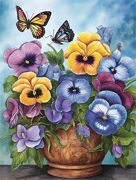 Fleur Diy Kits Acrylique Peintures Par Numéros Pour Adulte Enfant MJ2551