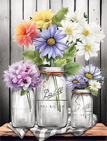 Fleur Diy Kits Acrylique Peintures Par Numéros Pour Adulte Enfant MJ2554