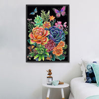 Fleur Diy Kits Acrylique Peintures Par Numéros Pour Adulte Enfant MJ2559