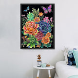 Fleur Diy Kits Acrylique Peintures Par Numéros Pour Adulte Enfant MJ2559