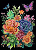 Fleur Diy Kits Acrylique Peintures Par Numéros Pour Adulte Enfant MJ2559