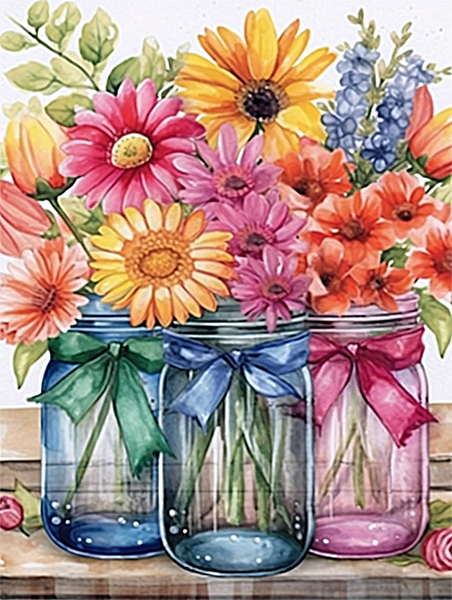Fleur Diy Kits Acrylique Peintures Par Numéros Pour Adulte Enfant MJ2561