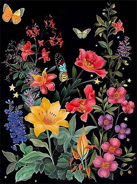 Fleur Diy Kits Acrylique Peintures Par Numéros Pour Adulte Enfant MJ2576