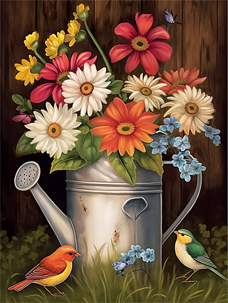 Fleur Diy Kits Acrylique Peintures Par Numéros Pour Adulte Enfant MJ2595