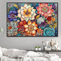 Fleur Diy Kits Acrylique Peintures Par Numéros Pour Adulte Enfant MJ2621