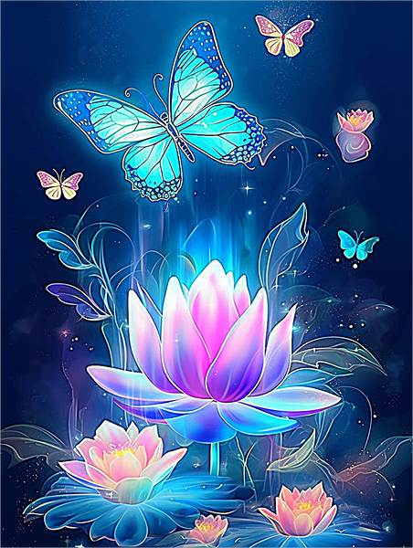 Lotus Diy Kits Acrylique Peintures Par Numéros Pour Adulte Enfant MJ2641