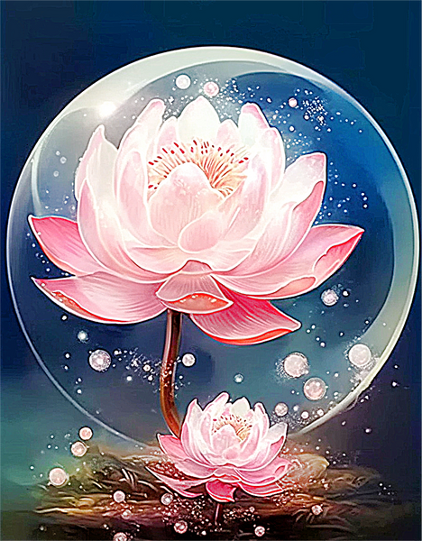 Lotus Diy Kits Acrylique Peintures Par Numéros Pour Adulte Enfant MJ2643