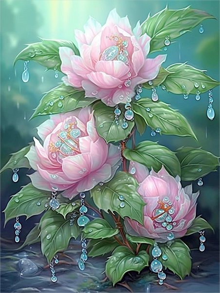 Lotus Diy Kits Acrylique Peintures Par Numéros Pour Adulte Enfant MJ2646