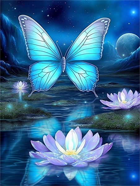 Lotus Diy Kits Acrylique Peintures Par Numéros Pour Adulte Enfant MJ2648