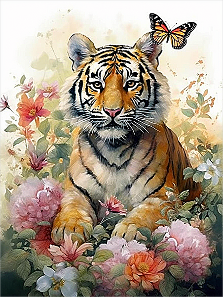 Tigre Diy Kits Acrylique Peintures Par Numéros Pour Adulte Enfant MJ2796