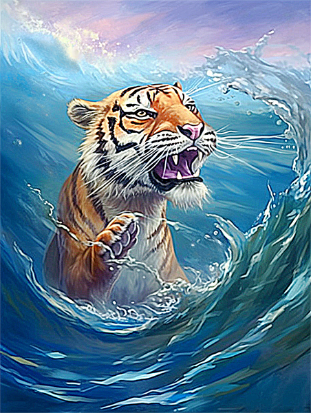 Tigre Diy Kits Acrylique Peintures Par Numéros Pour Adulte Enfant MJ2797