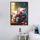 Cochon Diy Kits Acrylique Peintures Par Numéros Pour Adulte Enfant MJ2920