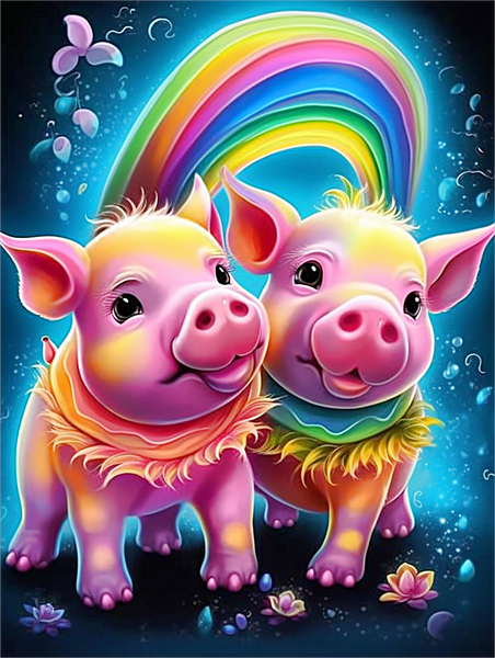 Cochon Diy Kits Acrylique Peintures Par Numéros Pour Adulte Enfant MJ2921