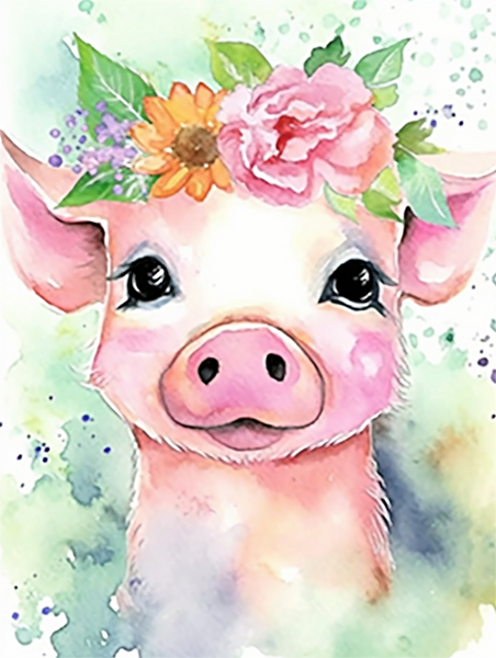 Cochon Diy Kits Acrylique Peintures Par Numéros Pour Adulte Enfant MJ2926