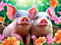 Cochon Diy Kits Acrylique Peintures Par Numéros Pour Adulte Enfant MJ2930