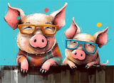 Cochon Diy Kits Acrylique Peintures Par Numéros Pour Adulte Enfant MJ2933