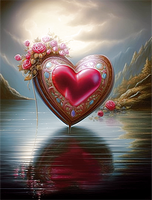 En forme de coeur Diy Kits Acrylique Peintures Par Numéros Pour Adulte Enfant MJ8032