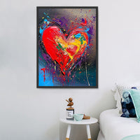 En forme de coeur Diy Kits Acrylique Peintures Par Numéros Pour Adulte Enfant MJ8034