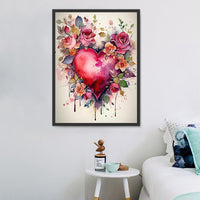 En forme de coeur Diy Kits Acrylique Peintures Par Numéros Pour Adulte Enfant MJ8035