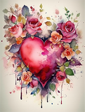 En forme de coeur Diy Kits Acrylique Peintures Par Numéros Pour Adulte Enfant MJ8035