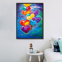 En forme de coeur Diy Kits Acrylique Peintures Par Numéros Pour Adulte Enfant MJ8036