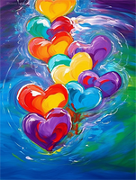 En forme de coeur Diy Kits Acrylique Peintures Par Numéros Pour Adulte Enfant MJ8036