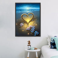 En forme de coeur Diy Kits Acrylique Peintures Par Numéros Pour Adulte Enfant MJ8038